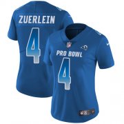 Wholesale Cheap Nike Rams #4 Greg Zuerlein Royal Women's Stitched NFL Limited NFC 2018 Pro Bowl Jersey
