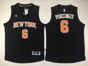 Wholesale Cheap Men's New York Knicks #6 Kristaps Porzingis Revolution 30 Swingman 2015-16 Black Jersey