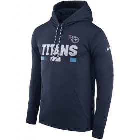 Wholesale Cheap Men\'s Tennessee Titans Nike Navy Sideline ThermaFit Performance PO Hoodie