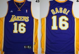 Wholesale Cheap Los Angeles Lakers #16 Paul Gasol Purple Swingman Jersey