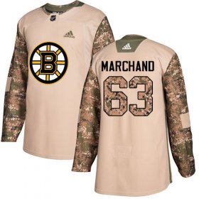 Wholesale Cheap Adidas Bruins #63 Brad Marchand Camo Authentic 2017 Veterans Day Youth Stitched NHL Jersey