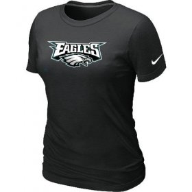 Wholesale Cheap Women\'s Nike Philadelphia Eagles Authentic Logo T-Shirt Black