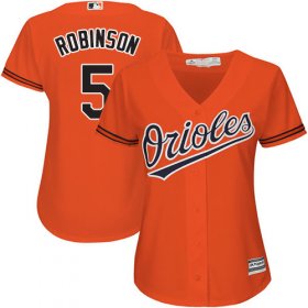 Wholesale Cheap Orioles #5 Brooks Robinson Orange Alternate Women\'s Stitched MLB Jersey