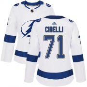 Cheap Adidas Lightning #71 Anthony Cirelli White Road Authentic Women's Stitched NHL Jersey