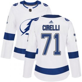 Cheap Adidas Lightning #71 Anthony Cirelli White Road Authentic Women\'s Stitched NHL Jersey