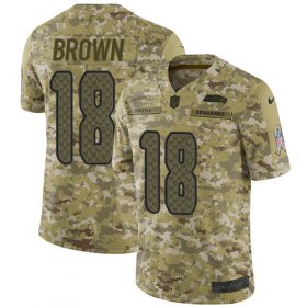 Wholesale Cheap Nike Seahawks #18 Jaron Brown Camo Men\'s Stitched NFL Limited 2018 Salute To Service Jersey