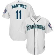 Wholesale Cheap Seattle Mariners #11 Edgar Martinez Majestic 2019 Hall of Fame Induction Home Cool Base Player Jersey White