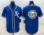 Cheap Men's Kansas City Royals Big Logo Light Blue Stitched MLB Cool Base Nike Jersey