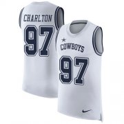 Wholesale Cheap Nike Cowboys #97 Taco Charlton White Men's Stitched NFL Limited Rush Tank Top Jersey