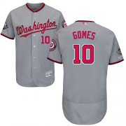 Wholesale Cheap Nationals #10 Yan Gomes Grey Flexbase Authentic Collection 2019 World Series Champions Stitched MLB Jersey