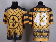 Wholesale Cheap Nike Steelers #43 Troy Polamalu Gold Men's Stitched NFL Elite Noble Fashion Jersey