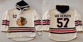 Wholesale Cheap Blackhawks #57 Trevor Van Riemsdyk Cream Heavyweight Pullover Hoodie Stitched NHL Jersey