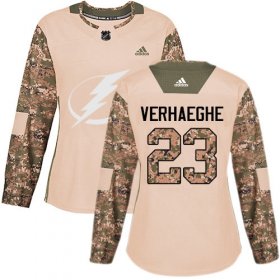 Cheap Adidas Lightning #23 Carter Verhaeghe Camo Authentic 2017 Veterans Day Women\'s Stitched NHL Jersey