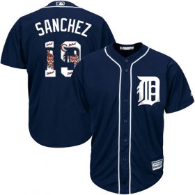 Wholesale Cheap Tigers #19 Anibal Sanchez Navy Blue Team Logo Fashion Stitched MLB Jersey