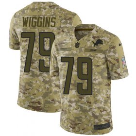 Wholesale Cheap Nike Lions #79 Kenny Wiggins Camo Men\'s Stitched NFL Limited 2018 Salute To Service Jersey