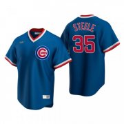 Cheap Men's Chicago Cubs #35 Justin Steele Nike Royal Pullover Cooperstown Jersey