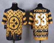 Wholesale Cheap Nike Steelers #53 Maurkice Pouncey Gold Men's Stitched NFL Elite Noble Fashion Jersey