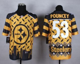 Wholesale Cheap Nike Steelers #53 Maurkice Pouncey Gold Men\'s Stitched NFL Elite Noble Fashion Jersey