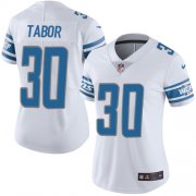 Wholesale Cheap Nike Lions #30 Teez Tabor White Women's Stitched NFL Vapor Untouchable Limited Jersey