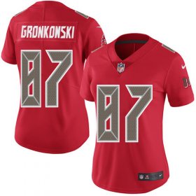 Wholesale Cheap Nike Buccaneers #87 Rob Gronkowski Red Women\'s Stitched NFL Limited Rush Jersey