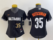 Wholesale Cheap Women's Baltimore Orioles #35 Adley Rutschman Number Black 2023 City Connect Cool Base Stitched Jersey