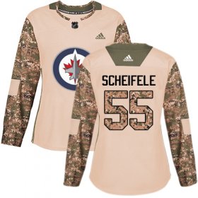 Wholesale Cheap Adidas Jets #55 Mark Scheifele Camo Authentic 2017 Veterans Day Women\'s Stitched NHL Jersey