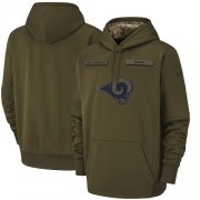 Wholesale Cheap Men's Los Angeles Rams Nike Olive Salute to Service Sideline Therma Performance Pullover Hoodie