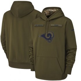 Wholesale Cheap Men\'s Los Angeles Rams Nike Olive Salute to Service Sideline Therma Performance Pullover Hoodie