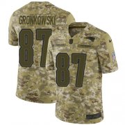 Wholesale Cheap Nike Patriots #87 Rob Gronkowski Camo Men's Stitched NFL Limited 2018 Salute To Service Jersey