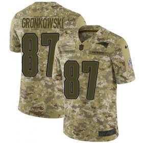 Wholesale Cheap Nike Patriots #87 Rob Gronkowski Camo Men\'s Stitched NFL Limited 2018 Salute To Service Jersey
