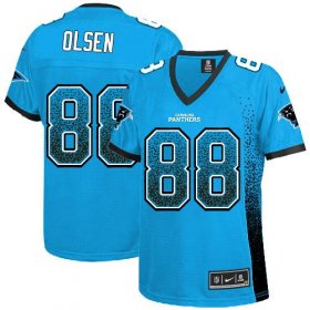 Wholesale Cheap Nike Panthers #88 Greg Olsen Blue Alternate Women\'s Stitched NFL Elite Drift Fashion Jersey