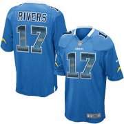 Wholesale Cheap Nike Chargers #17 Philip Rivers Electric Blue Alternate Men's Stitched NFL Limited Strobe Jersey