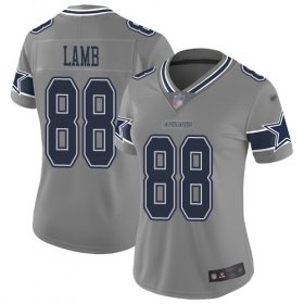 Wholesale Cheap Nike Cowboys #88 CeeDee Lamb Gray Women\'s Stitched NFL Limited Inverted Legend Jersey