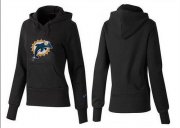 Wholesale Cheap Women's Miami Dolphins Logo Pullover Hoodie Black