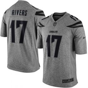 Wholesale Cheap Nike Chargers #17 Philip Rivers Gray Men\'s Stitched NFL Limited Gridiron Gray Jersey