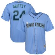 Wholesale Cheap Seattle Mariners #24 Ken Griffey Jr. Majestic Official Cool Base Player Jersey Blue