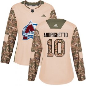 Wholesale Cheap Adidas Avalanche #10 Sven Andrighetto Camo Authentic 2017 Veterans Day Women\'s Stitched NHL Jersey