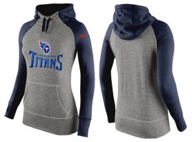 Wholesale Cheap Women\'s Nike Tennessee Titans Performance Hoodie Grey & Dark Blue_1