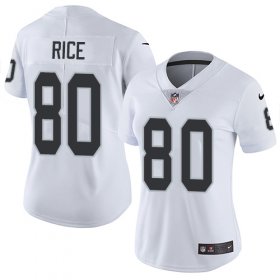 Wholesale Cheap Nike Raiders #80 Jerry Rice White Women\'s Stitched NFL Vapor Untouchable Limited Jersey
