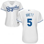 Wholesale Cheap Royals #5 George Brett White Home Women's Stitched MLB Jersey