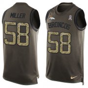 Wholesale Cheap Nike Broncos #58 Von Miller Green Men's Stitched NFL Limited Salute To Service Tank Top Jersey