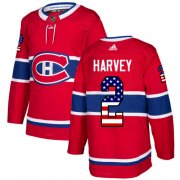 Wholesale Cheap Adidas Canadiens #2 Doug Harvey Red Home Authentic USA Flag Stitched NHL Jersey
