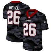 Cheap New England Patriots #26 Sony Michel Men's Nike 2020 Black CAMO Vapor Untouchable Limited Stitched NFL Jersey