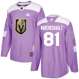 Wholesale Cheap Adidas Golden Knights #81 Jonathan Marchessault Purple Authentic Fights Cancer Stitched Youth NHL Jersey