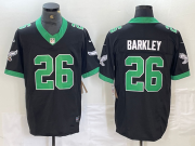 Cheap Men's Philadelphia Eagles #26 Saquon Barkley Black FUSE Vapor Limited Throwback Stitched Jersey