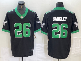 Cheap Men\'s Philadelphia Eagles #26 Saquon Barkley Black FUSE Vapor Limited Throwback Stitched Jersey
