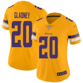 Wholesale Cheap Nike Vikings #20 Jeff Gladney Gold Women\'s Stitched NFL Limited Inverted Legend Jersey