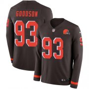 Wholesale Cheap Nike Browns #93 B.J. Goodson Brown Team Color Men's Stitched NFL Limited Therma Long Sleeve Jersey