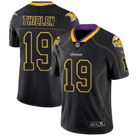 Wholesale Cheap Nike Vikings #19 Adam Thielen Lights Out Black Men\'s Stitched NFL Limited Rush Jersey