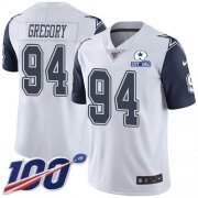 Wholesale Cheap Nike Cowboys #94 Randy Gregory White Men's Stitched With Established In 1960 Patch NFL Limited Rush 100th Season Jersey